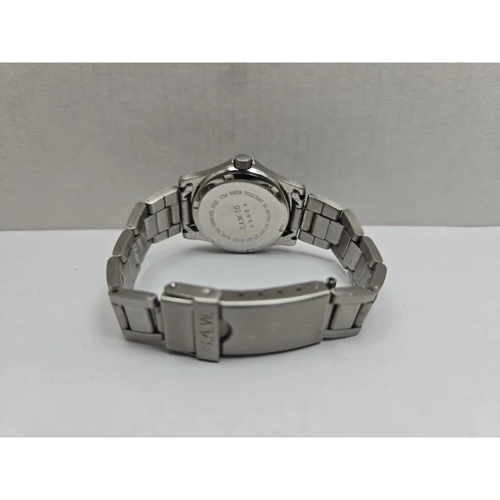 Vintage Swiss Army 1759 30mm Quartz Field Watch Red Bezel White Dial New Battery - Picture 8 of 11